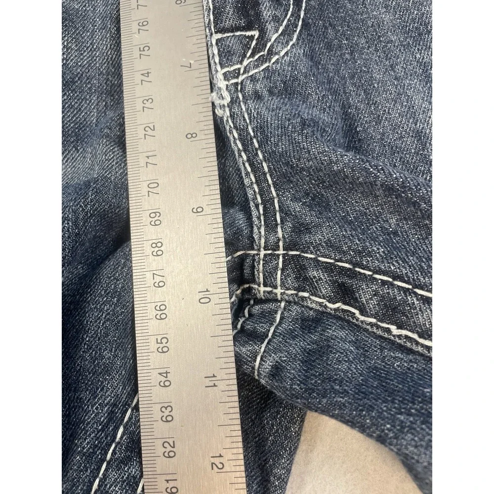 True Religion Mens Thick Stitch Denim Straight Jeans Size 34